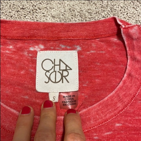 Chaser Shoulder Lace Red Burnout T-shirt - Picture 5 of 6